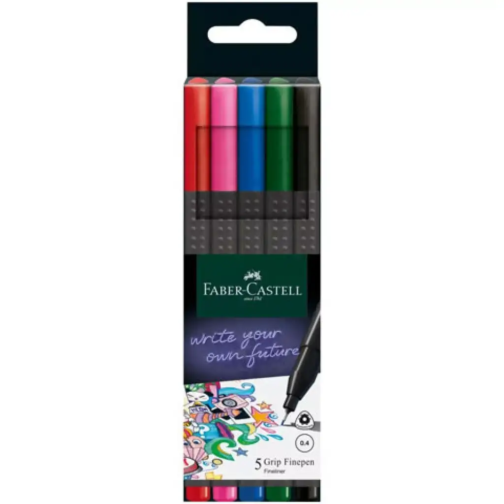 Faber-Castell: Grip 0,4mm маркер комплект 5бр. изображение 1