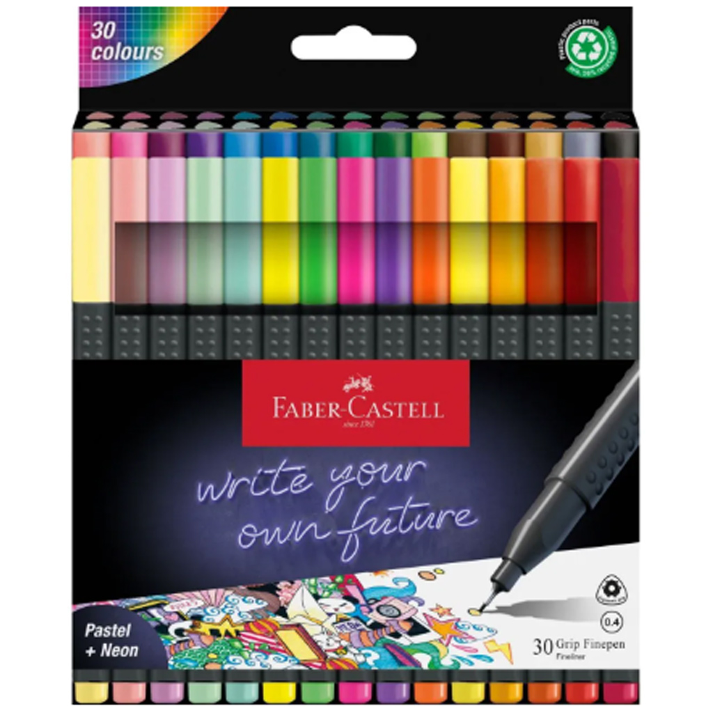 Faber-Castell: Grip цветен комплект от 30 флумастера 0,4mm изображение 1