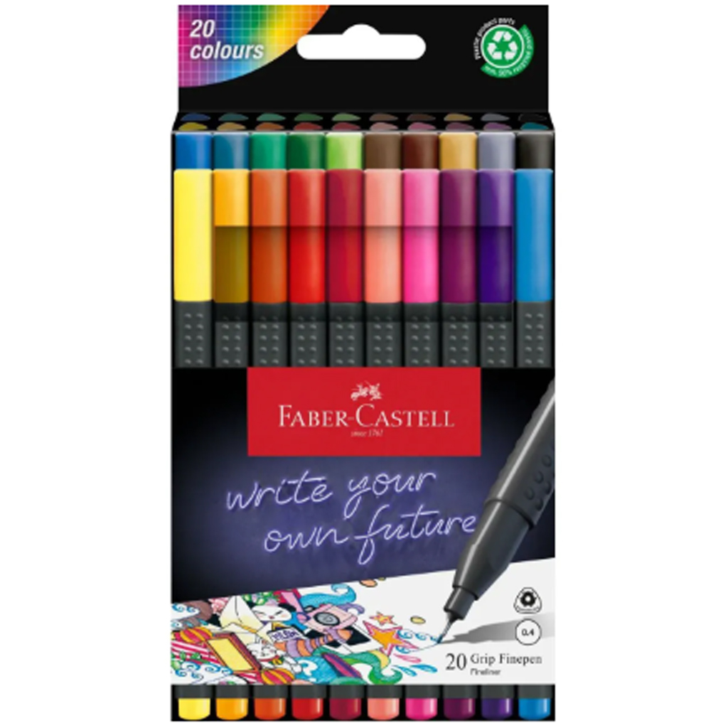 Faber-Castell: Grip цветни 20бр. маркери 0,4mm изображение 1
