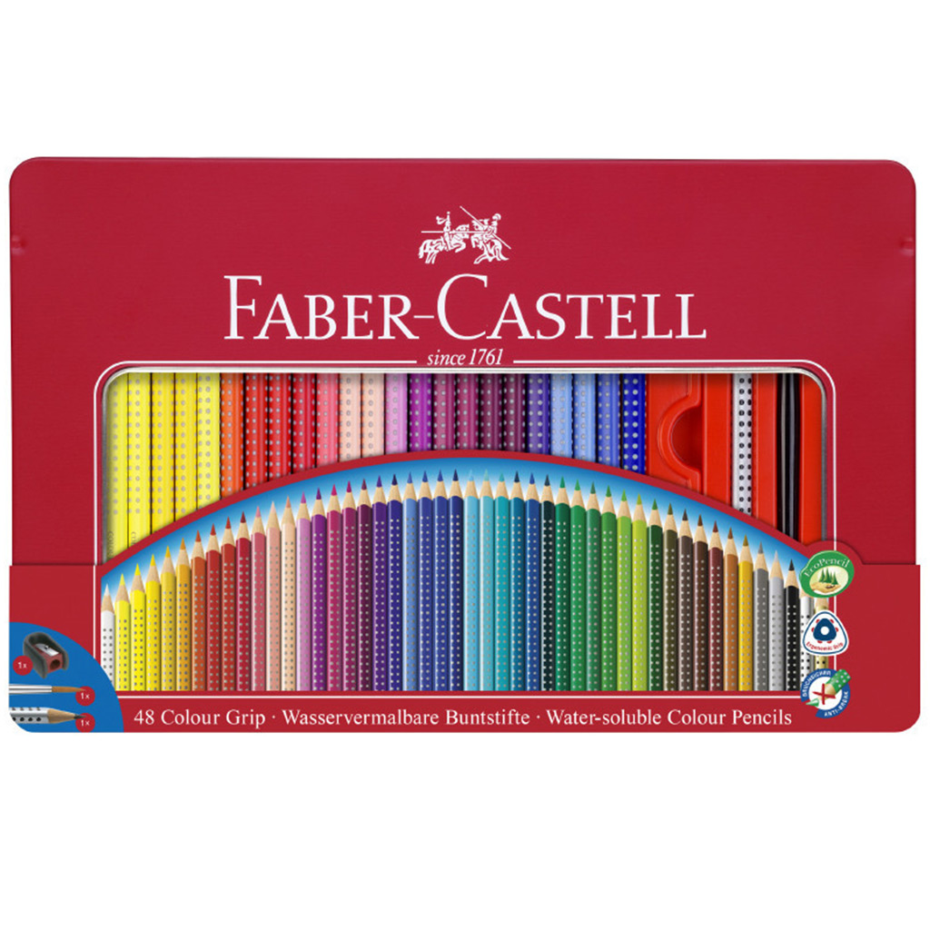 Faber-Castell: Grip цветни моливи в метална кутия 48бр. комплект изображение 1