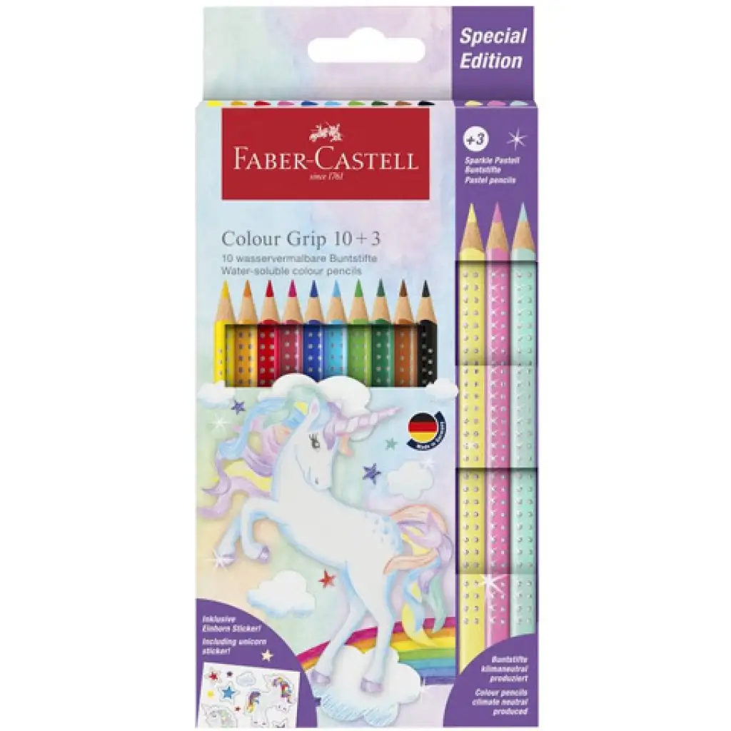Faber-Castell: Grip Еднорог цветни моливи комплект 10+3 бр. пастелни цветове изображение 1
