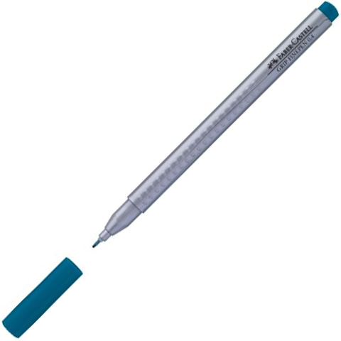 Faber-Castell: Grip Finepen сребърен 0,4mm кобалтов тюркоаз изображение 1