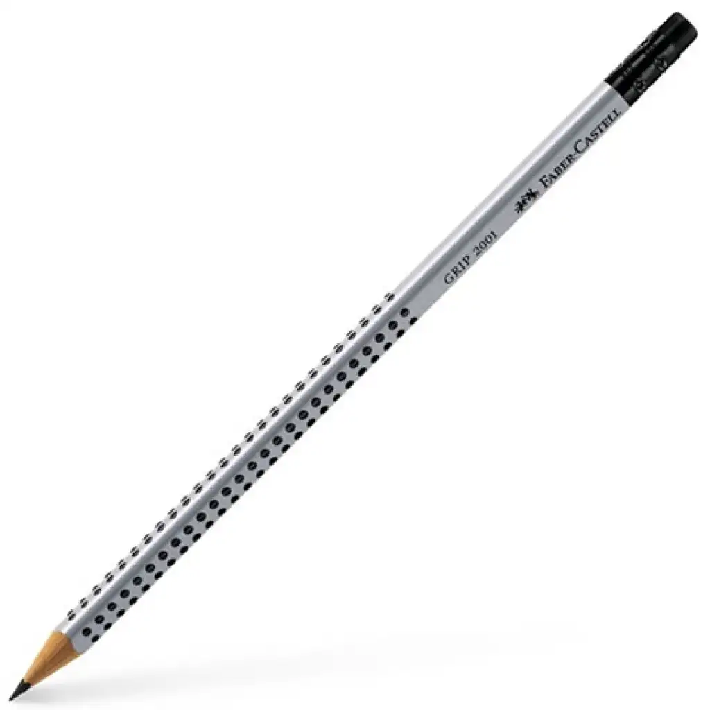Faber-Castell: Grip графитен молив с гума B сребрист изображение 1