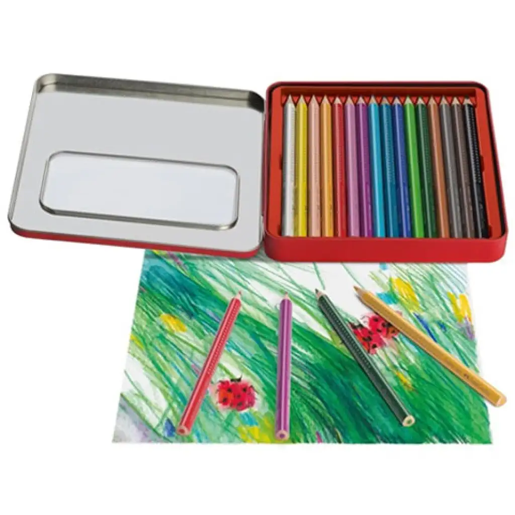 Faber-Castell: Jumbo Grip цветни моливи комплект в метална кутия 16бр. изображение 2