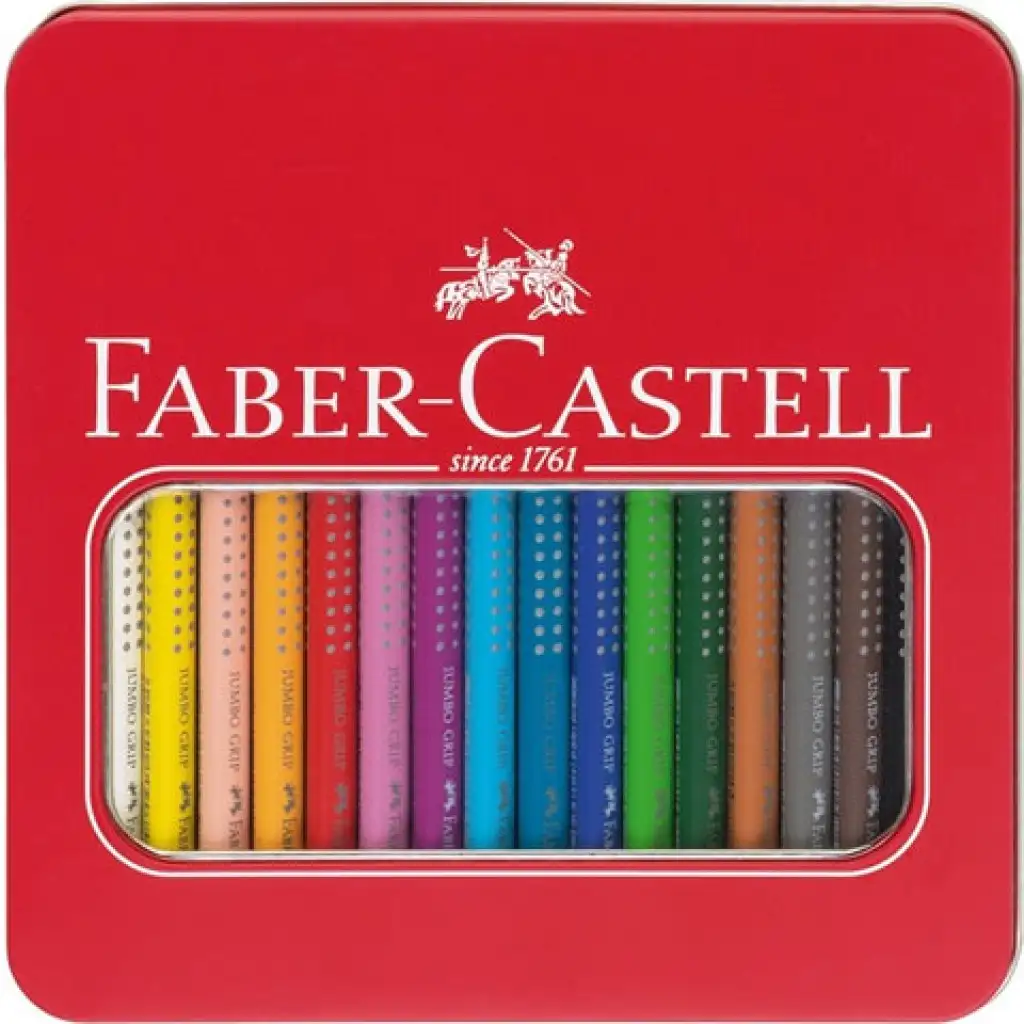 Faber-Castell: Jumbo Grip цветни моливи комплект в метална кутия 16бр. изображение 1