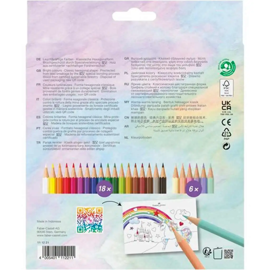 Faber-Castell: Комплект цветни моливи с замъци 18+6бр. изображение 2