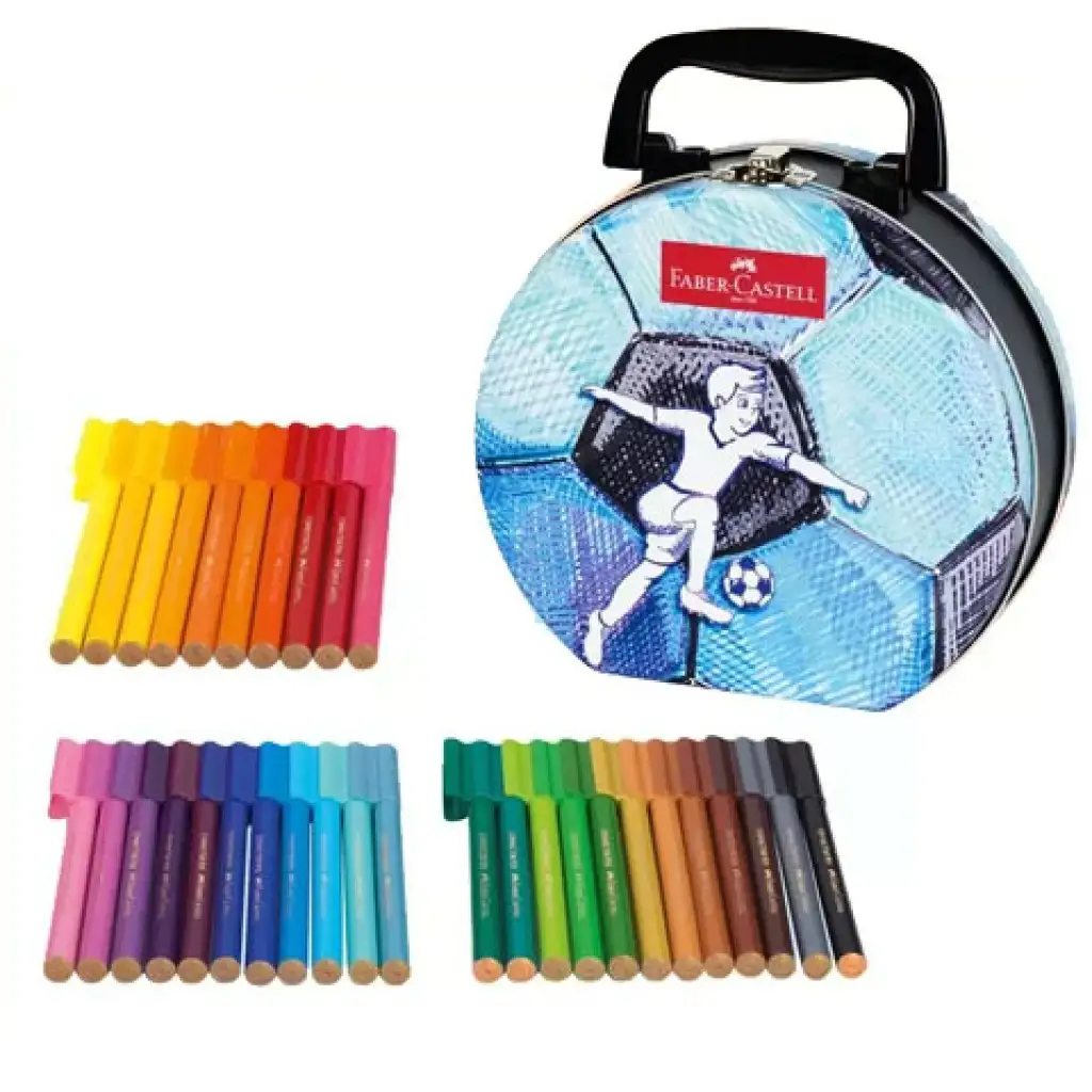 Faber Castell: Комплект маркери за футболни свързвачи в метална кутия с 33 броя изображение 2