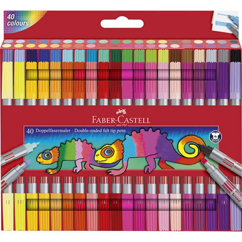 Faber-Castell: комплект от 40 двустранни флумастера с ярки цветове изображение 1