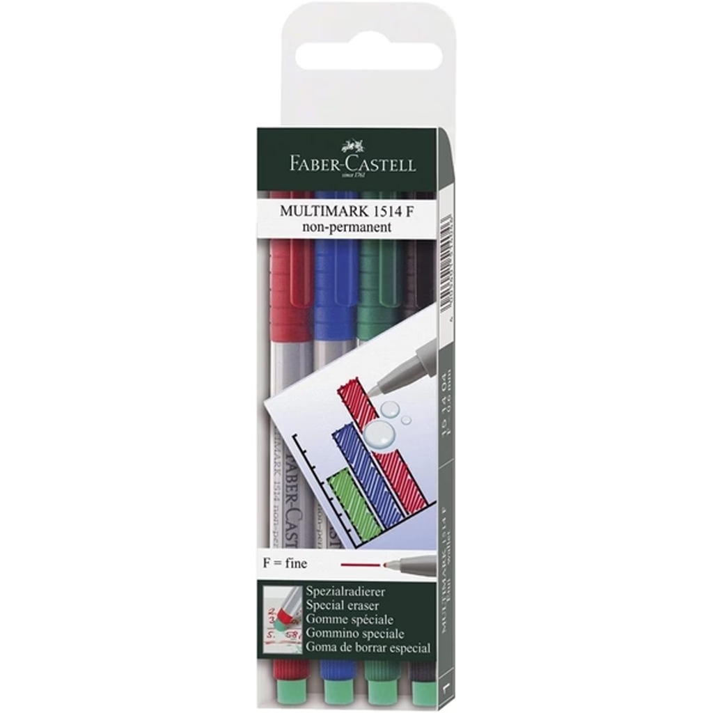 Faber-Castell: Multimark фолиен маркер комплект от 4 части F изображение 1