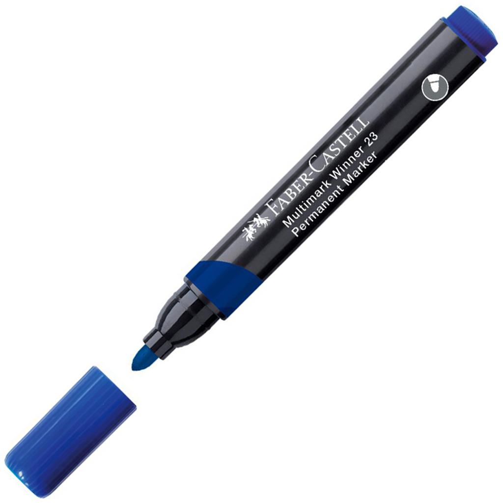 Faber-Castell: Перманентен маркер син алкохолен флумастер с закръглен връх изображение 1