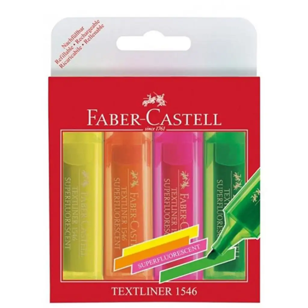 Faber-Castell: Презареждащ се маркер за текст 1546 комплект от 4 броя изображение 1