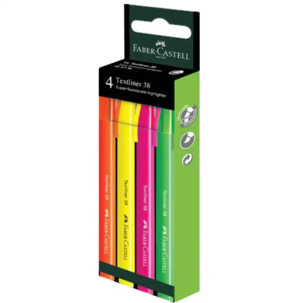 Faber-Castell: Textliner 38 Комплект флуоресцентни маркери с 4 цвята изображение 1