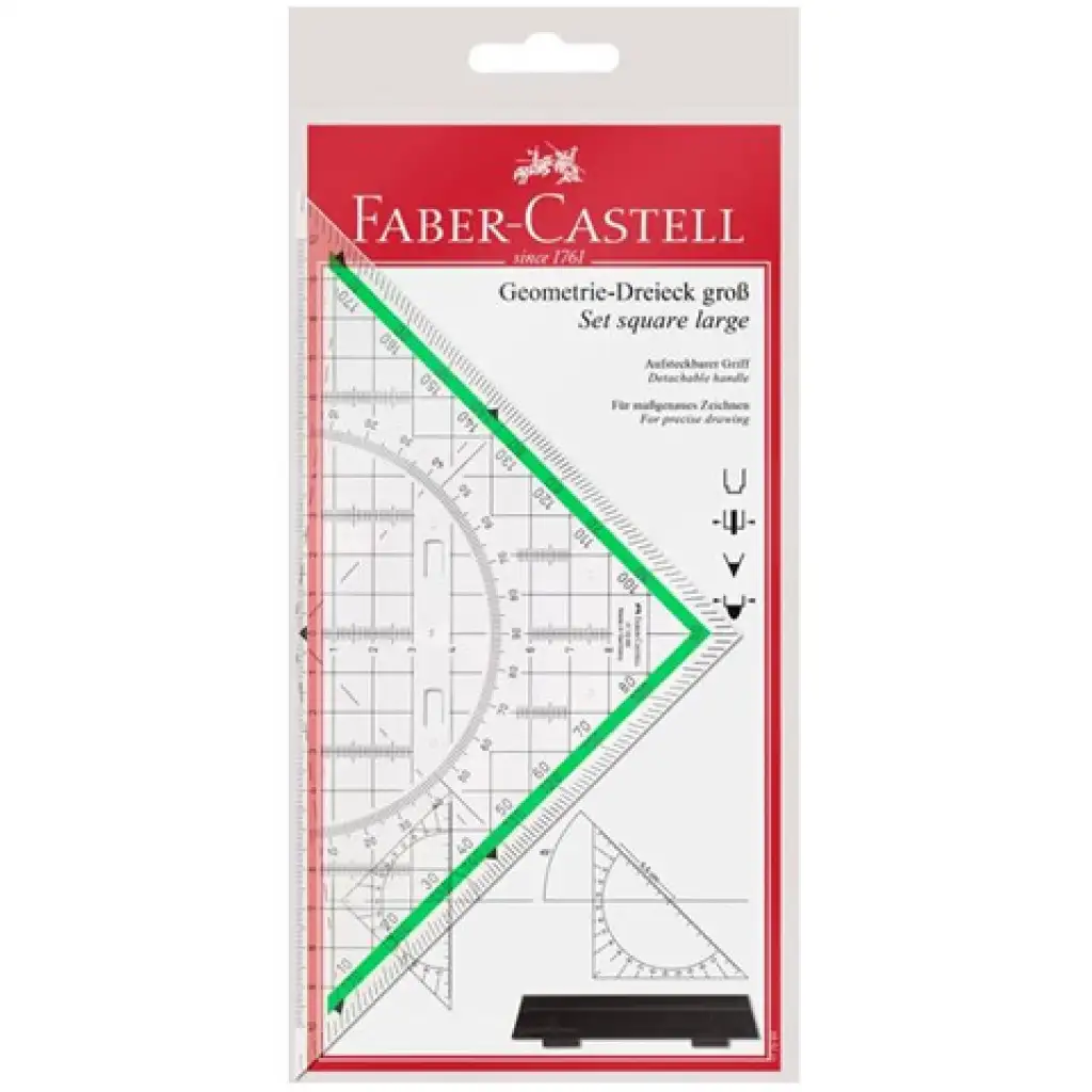 Faber-Castell: Триъгълна ъгломерка с подвижна дръжка 20см изображение 1