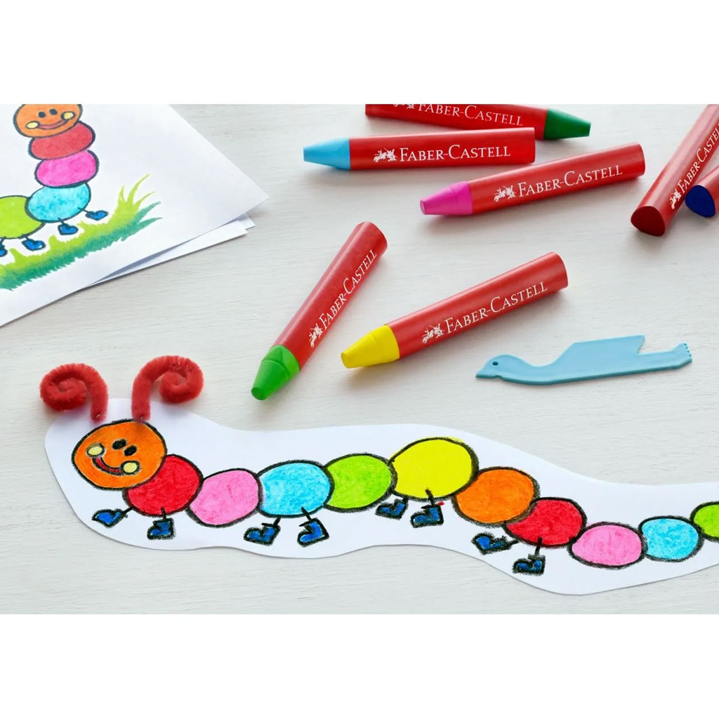 Faber-Castell: Триъгълни Jumbo восъчни цветни моливи 12бр. комплект изображение 2