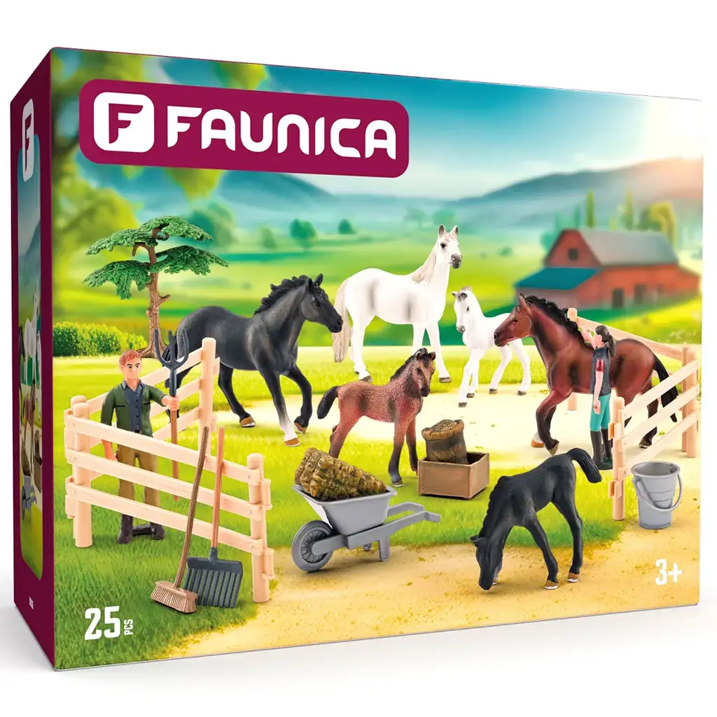 Faunica: 25бр. комплект за игра с Липицки коне - Woodyland изображение 1