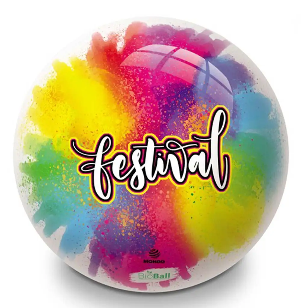Фестивален цветен BioBall гумен топка 23см - Mondo Toys изображение 1