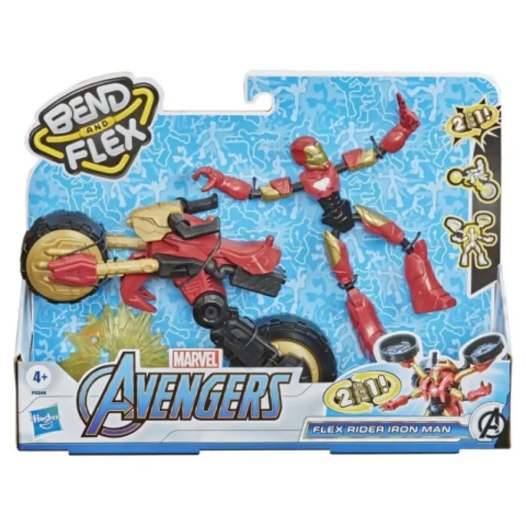Фигура на Железния човек с мотор Bend and Flex Rider от Отмъстителите - Hasbro изображение 1