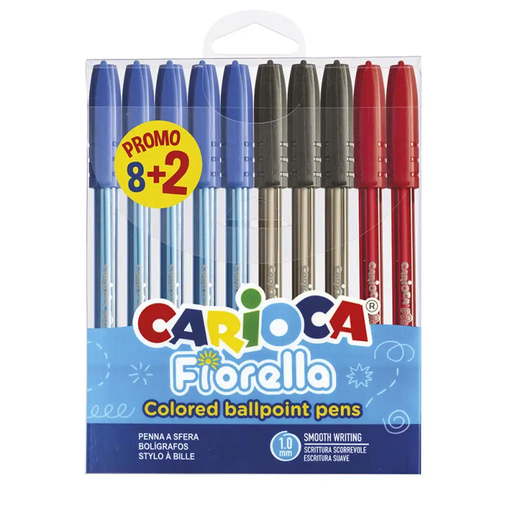 Fiorella комплект от 10 цветни химикалки - Carioca изображение 1