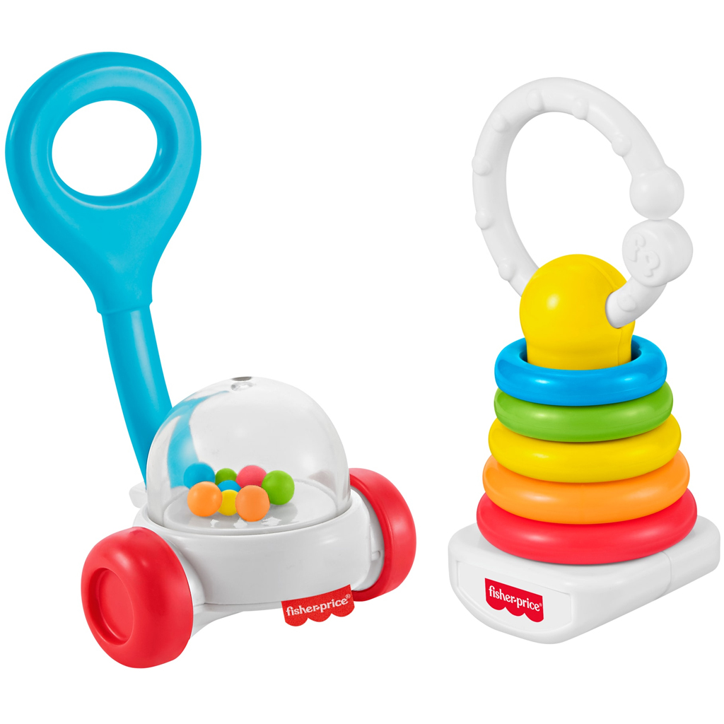 Fisher-Price: 2 броя цветен комплект дрънкалки за бебета - Mattel изображение 2