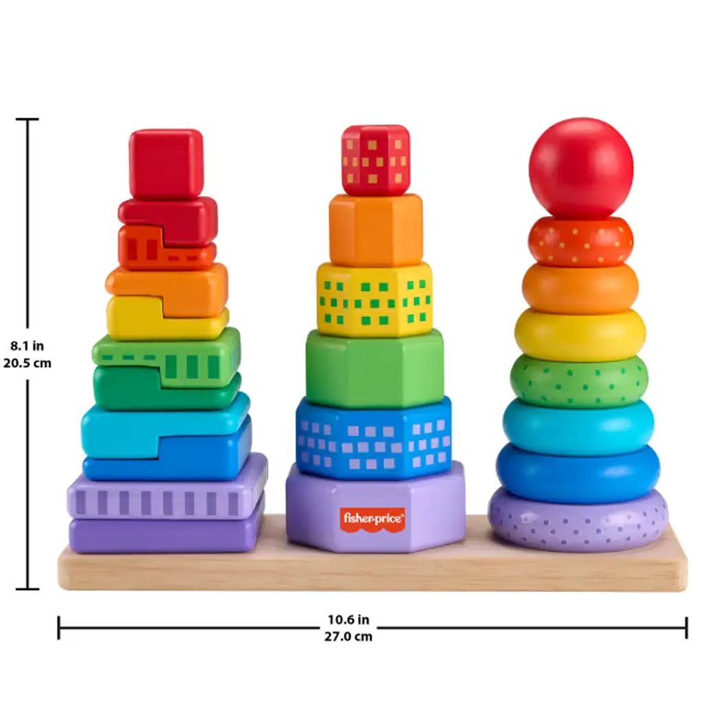 Fisher-Price Цветен сортер и строител на пирамиди - Mattel изображение 2