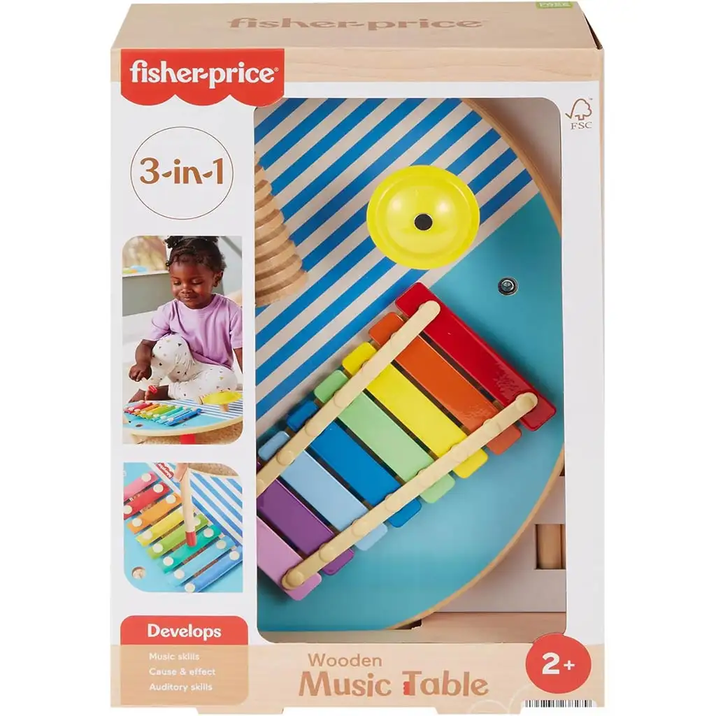 Fisher-Price: Дървен Фа ксилофон музикална маса - Mattel изображение 1
