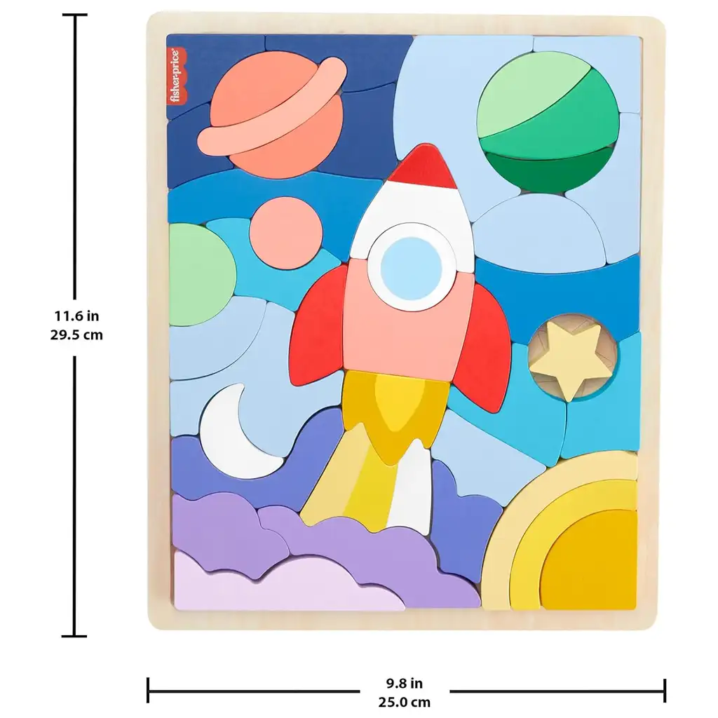 Fisher Price: Дървен космически пъзел - Mattel изображение 2