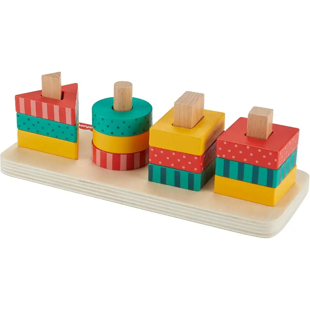Fisher-Price: Дървена форма за подреждане развиваща игра - Mattel изображение 2