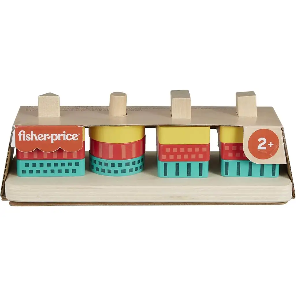 Fisher-Price: Дървена форма за подреждане развиваща игра - Mattel изображение 1