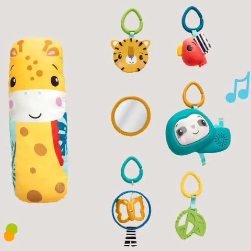 Fisher-Price: Дъждовна гора 3 в 1 играчка с музикален ленивец и възглавничка за корем - Mattel изображение 3