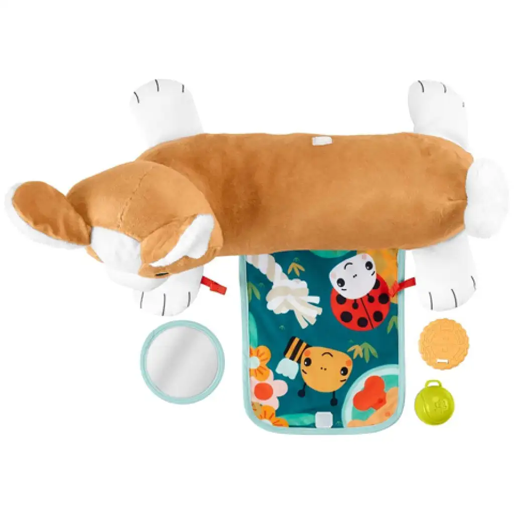 Fisher-Price: Кученце Коргий Нараствай с мен възглавница с дрънкалка, гризалка и огледало - Mattel изображение 4