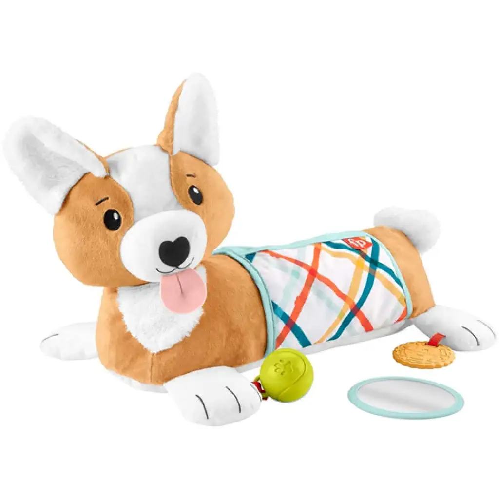 Fisher-Price: Кученце Коргий Нараствай с мен възглавница с дрънкалка, гризалка и огледало - Mattel изображение 5