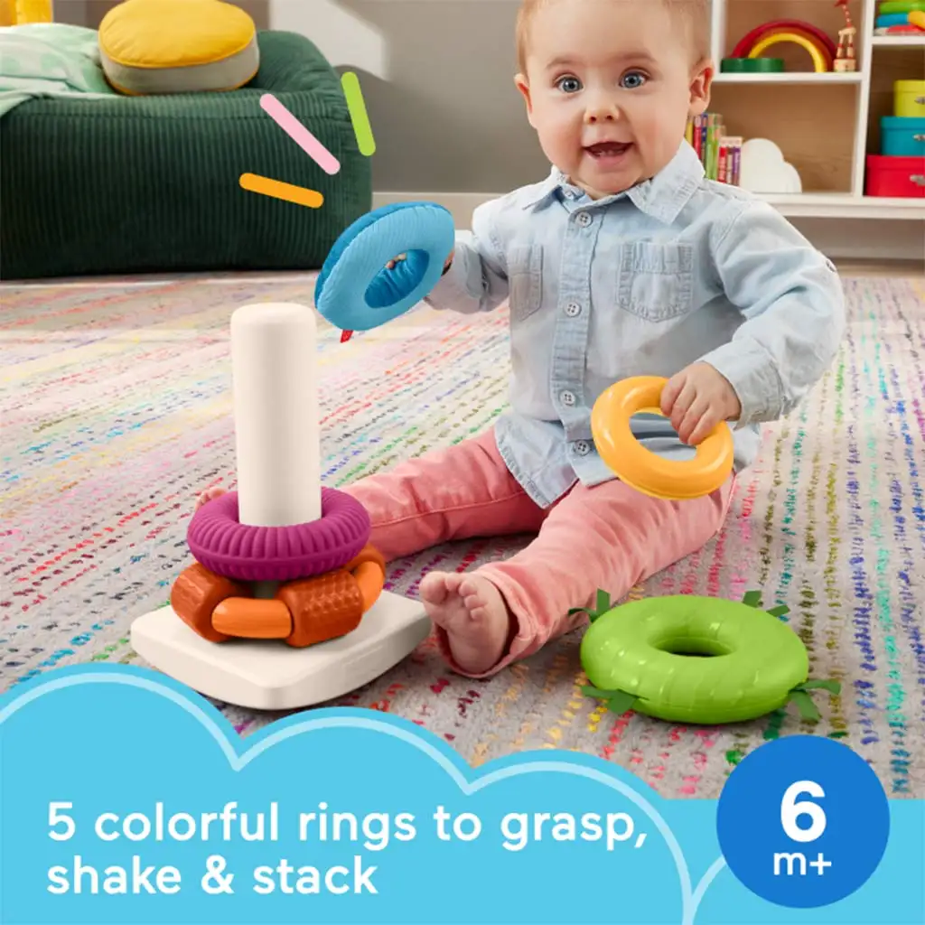 Fisher-Price: Сензорен Rock-A-Stack™ пирамидка с пръстени - Mattel изображение 2