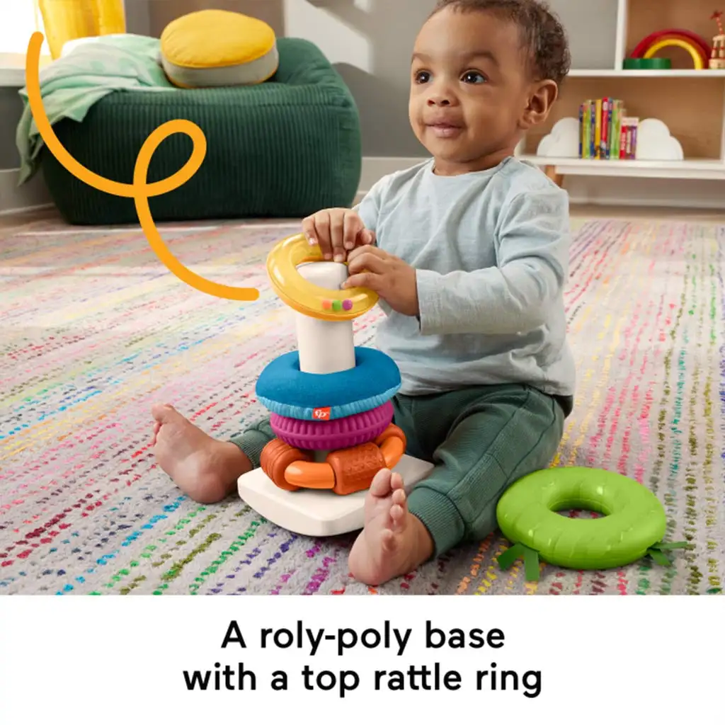 Fisher-Price: Сензорен Rock-A-Stack™ пирамидка с пръстени - Mattel изображение 3