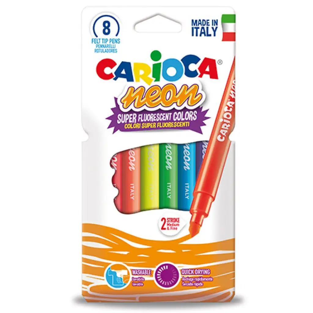 Флуоресцентен неонов маркер 8 броя - Carioca изображение 1