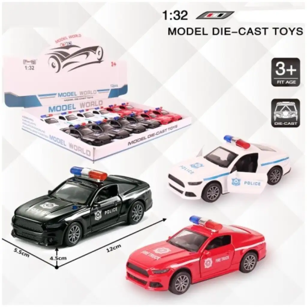 Ford Mustang полицейски метален автомобилен модел с различни варианти 1/32 изображение 1