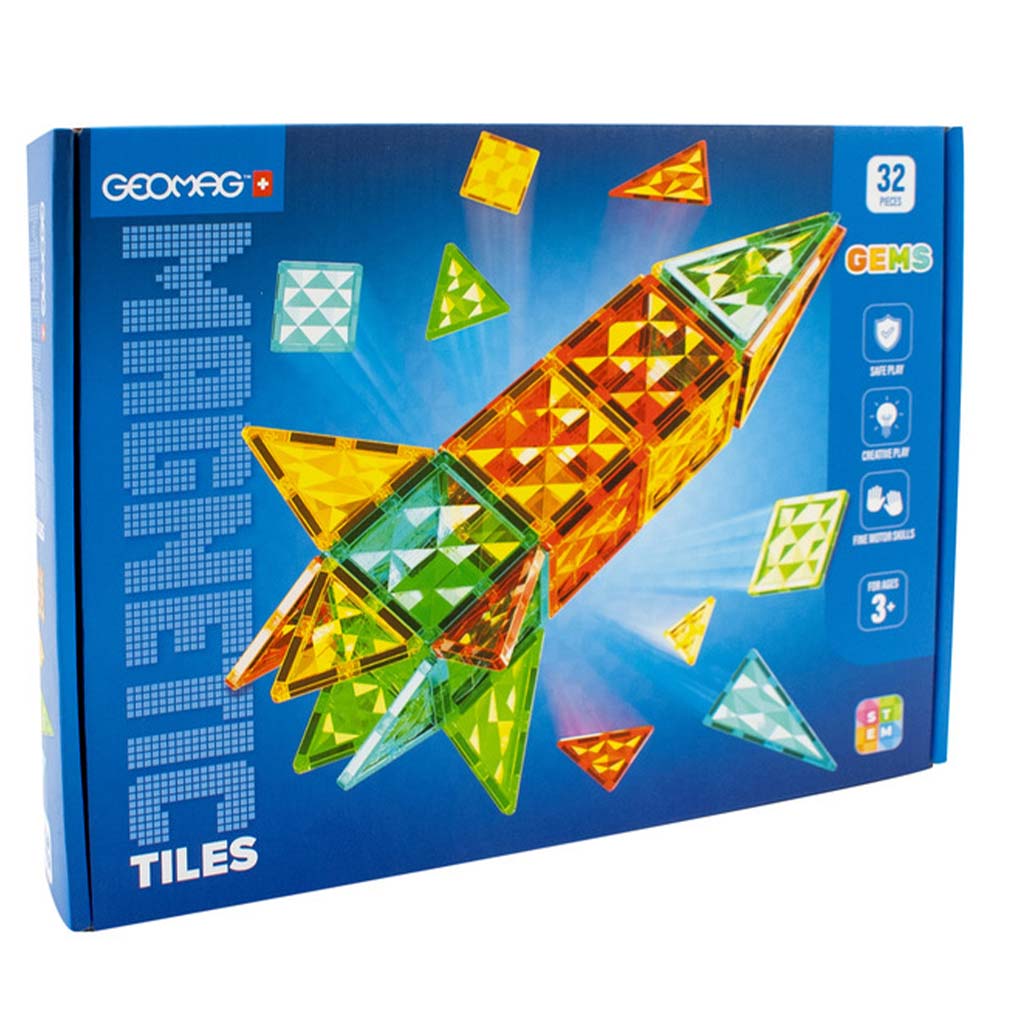 Geomag: Magnetic Tiles Gems Rocket 32бр. ракета комплект изображение 1