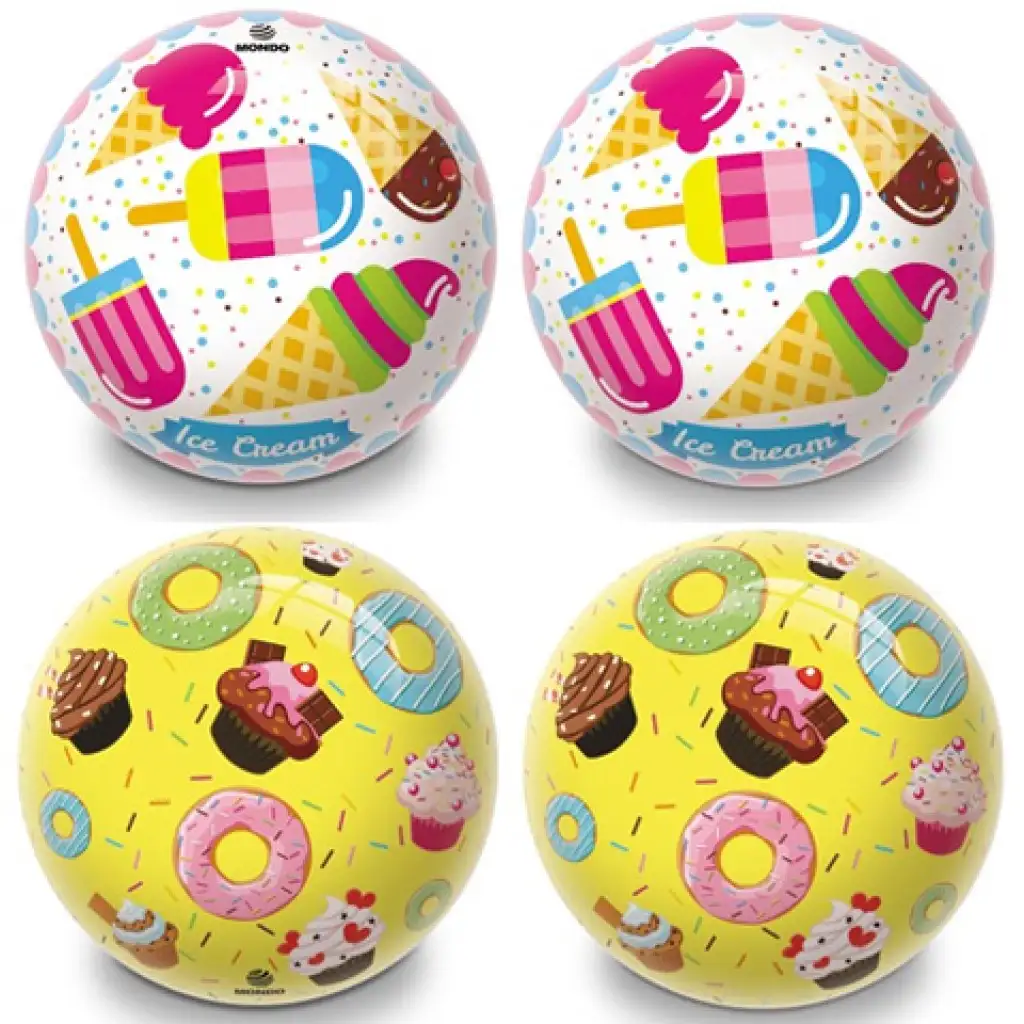 Гумена топка с дизайн на сладолед или понички 14см - Mondo Toys изображение 1