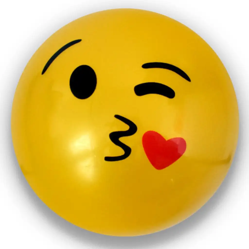 Гумена топка с Emoji мотиви в различни варианти 23см изображение 2