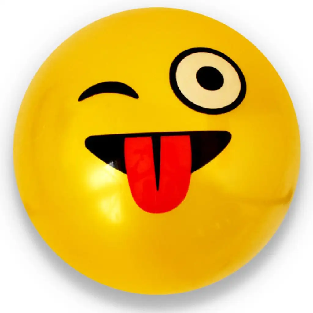Гумена топка с Emoji мотиви в различни варианти 23см изображение 3