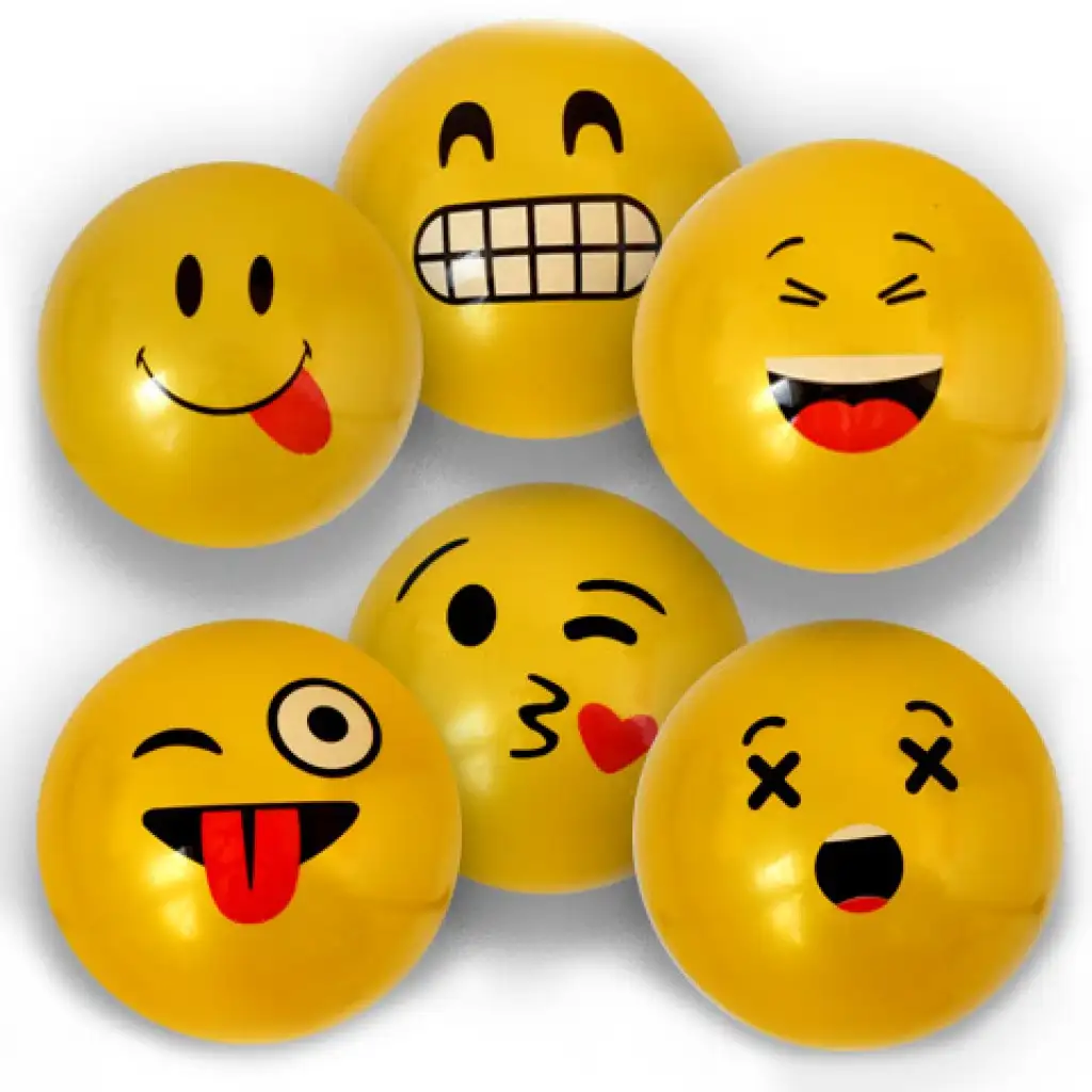 Гумена топка с Emoji мотиви в различни варианти 23см изображение 7