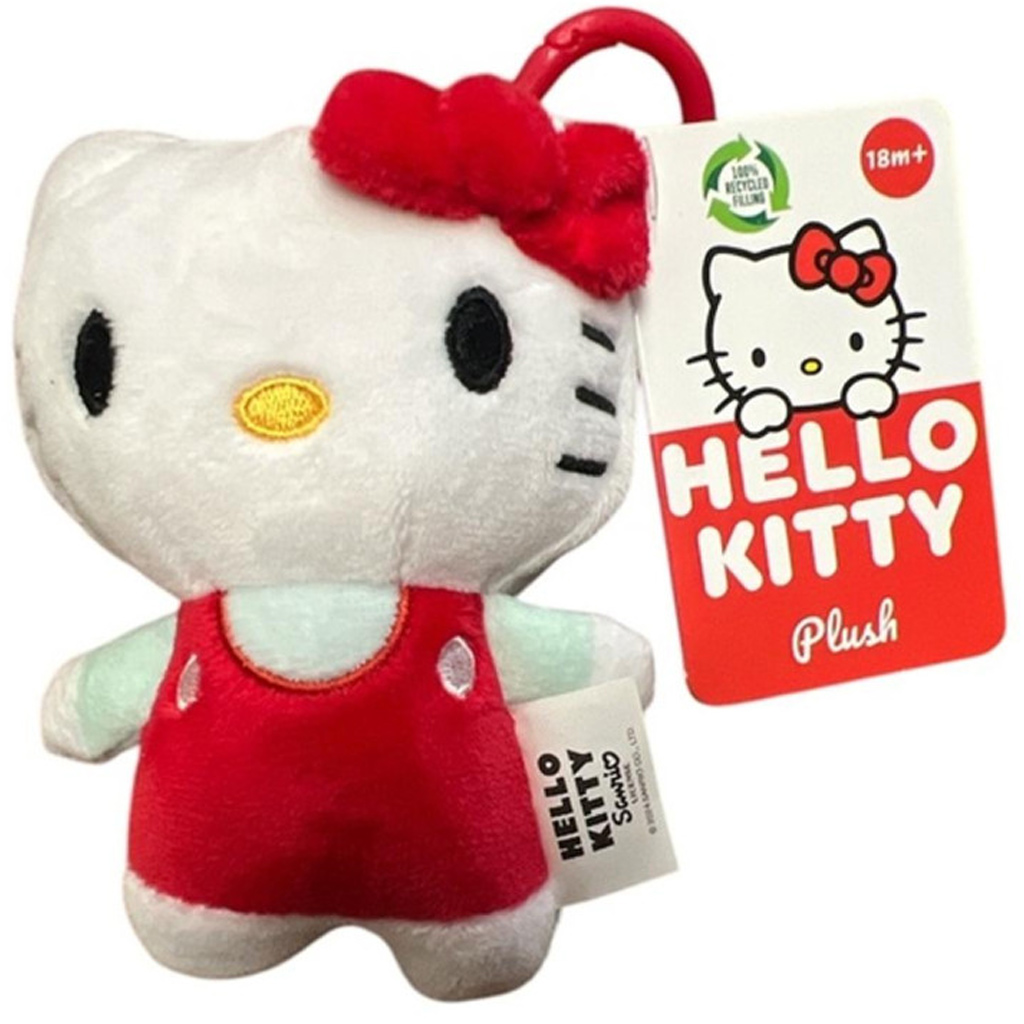 Hello Kitty плюшена ключодържател, 12 см - червен изображение 1
