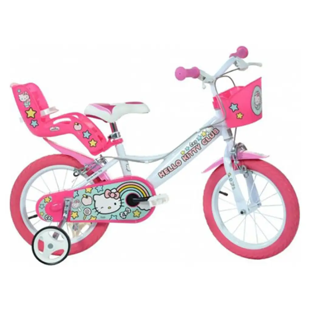 Hello Kitty розов-бял детски велосипед 16-ти размер - Dino Bikes велосипед изображение 1