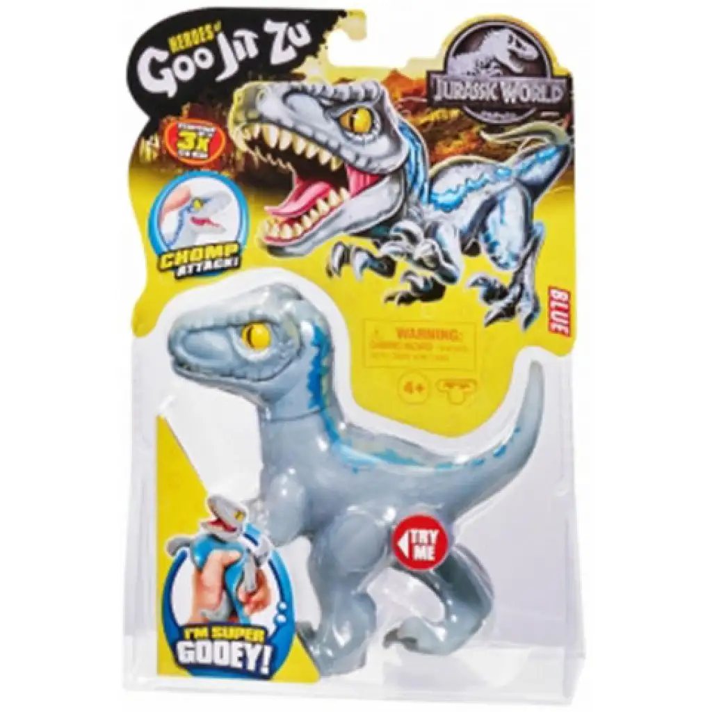 Heroes of Goo Jit Zu Jurassic World Син Велосираптор играчка изображение 1