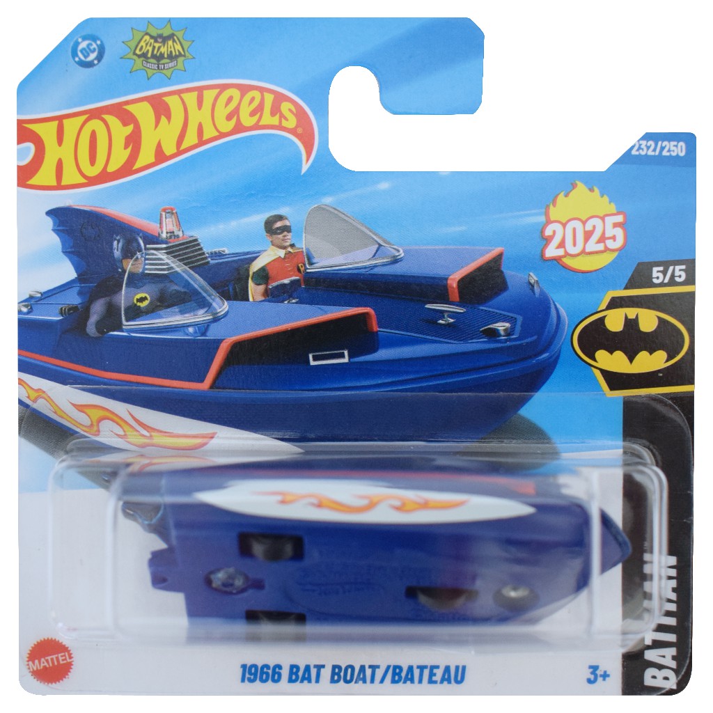 Hot Wheels: 1966 Bat Boat синя количка 1/64 - Mattel изображение 1