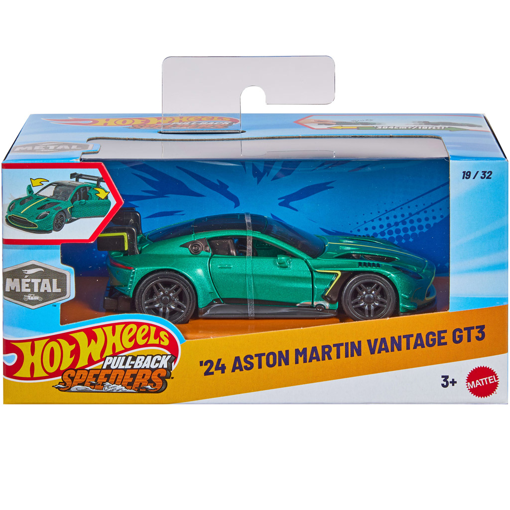 Hot Wheels: 2024 Aston Martin Vantage GT3 навиваща се количка 1/43 - Mattel изображение 1