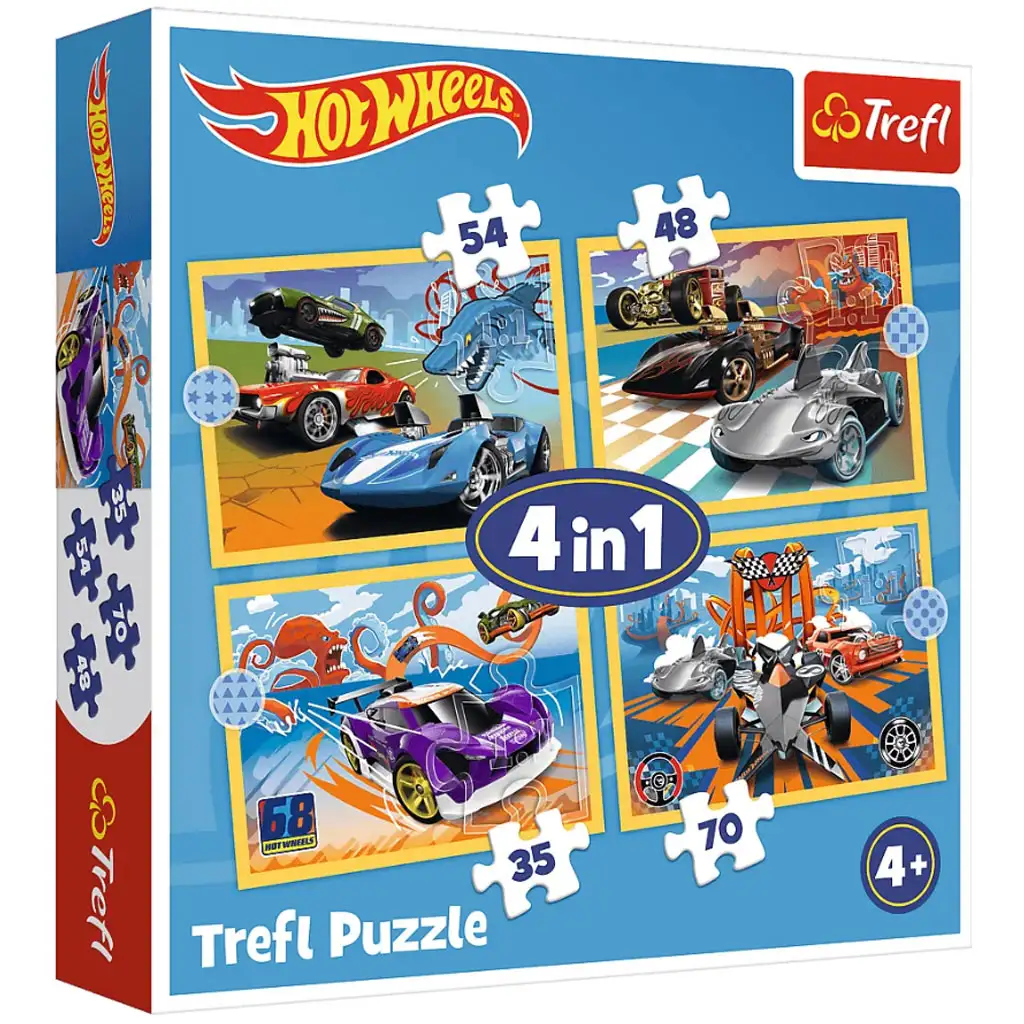 Hot Wheels 4 в 1 пъзел - Trefl изображение 1