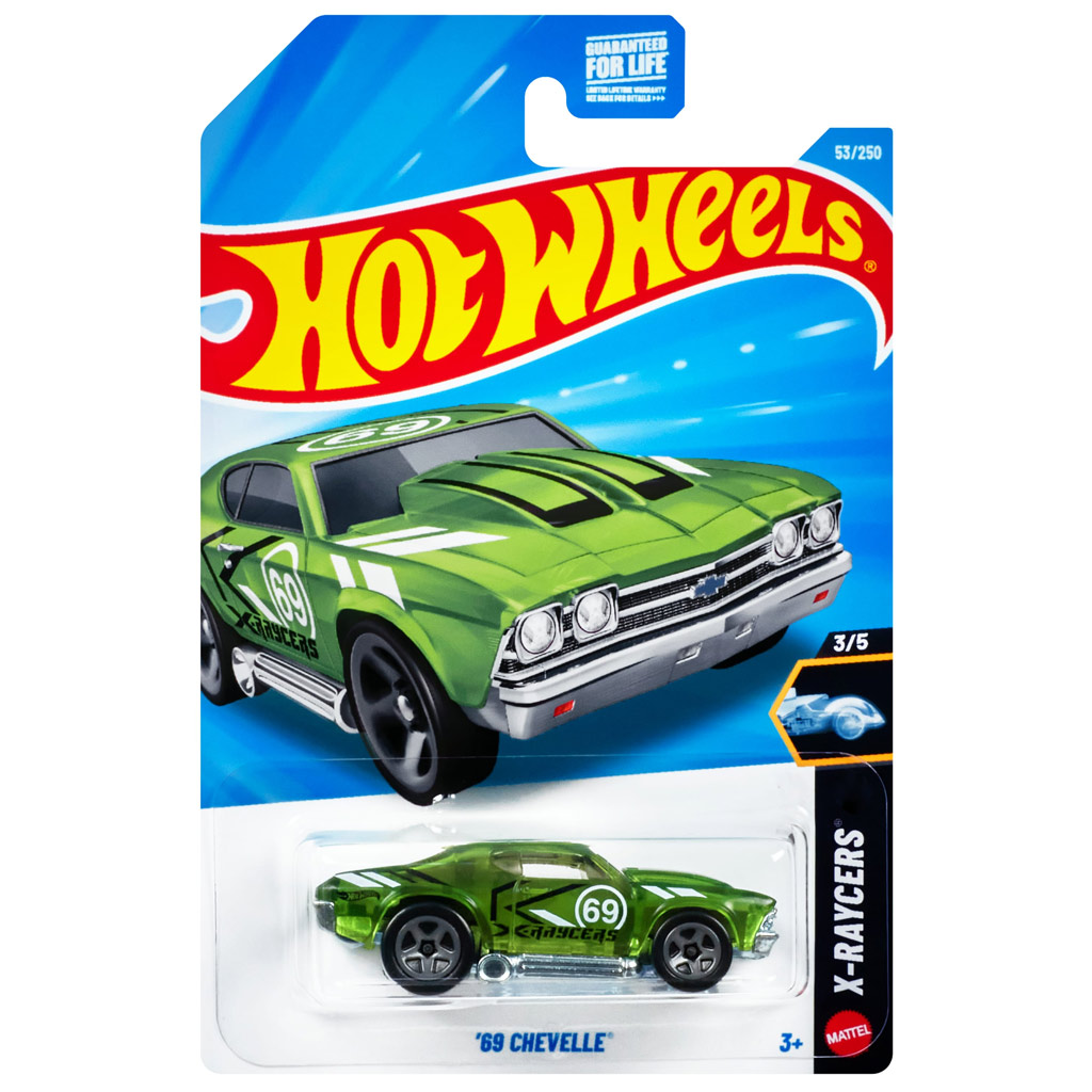 Hot Wheels: '69 Chevelle зелено количка 1/64 - Mattel изображение 1