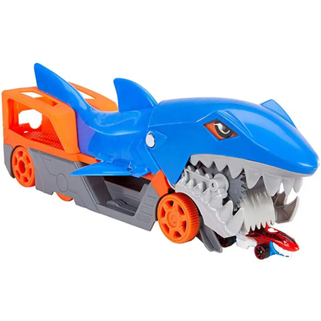 Hot Wheels: Автомобилоядец акула комплект с количка - Mattel изображение 3