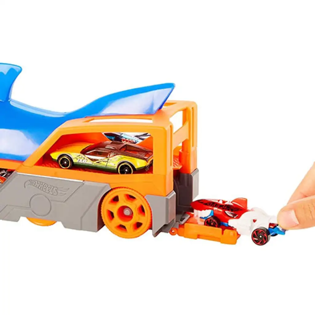 Hot Wheels: Автомобилоядец акула комплект с количка - Mattel изображение 4