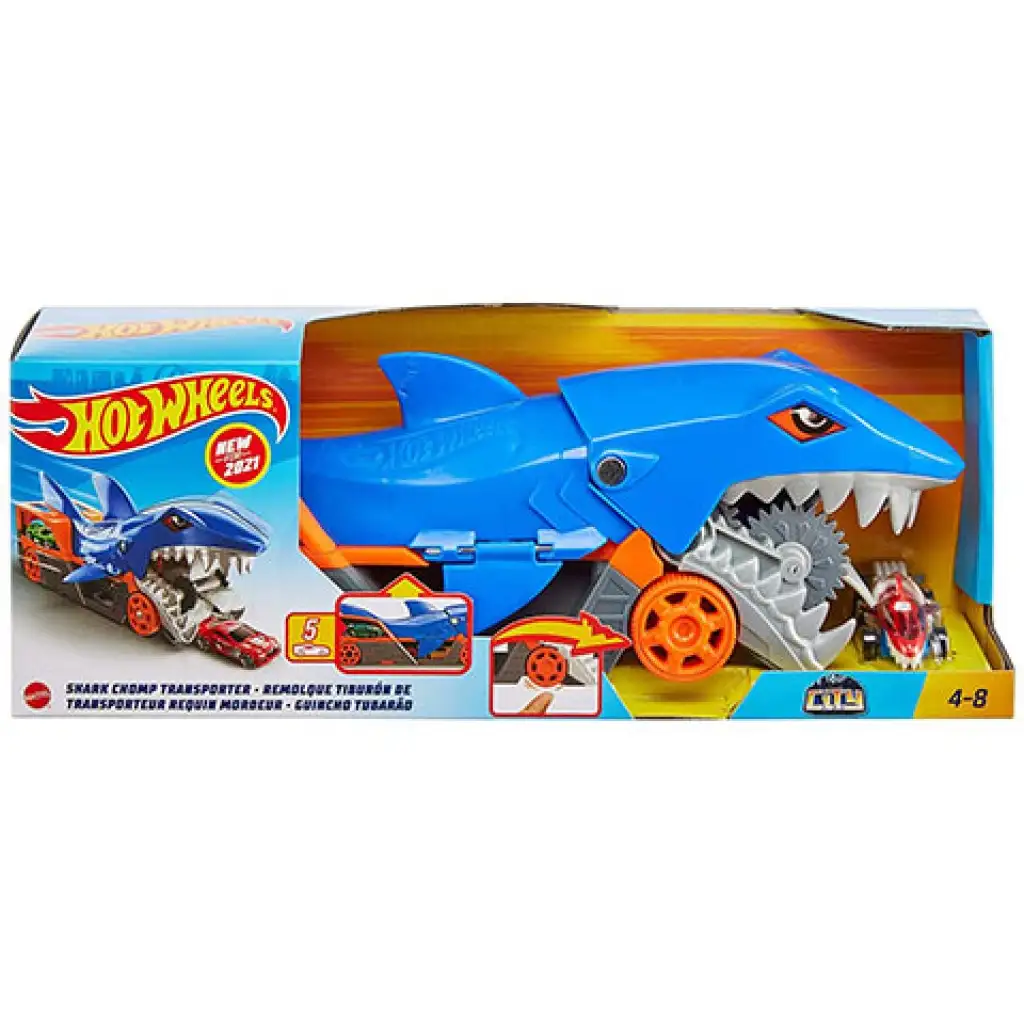 Hot Wheels: Автомобилоядец акула комплект с количка - Mattel изображение 1